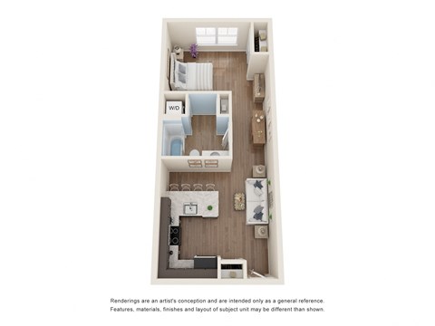Studio Floor Plan at Atlantic Pointe, Maine, 04011